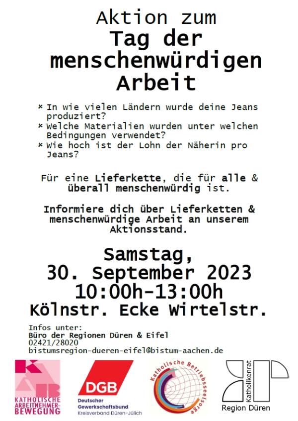 Plakat Tag der menschenwürdigen Arbeit