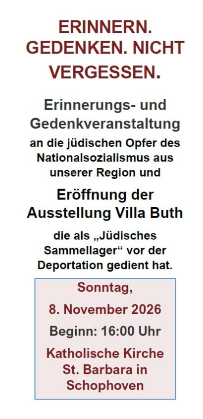 Erinnern und Gedenken 2026